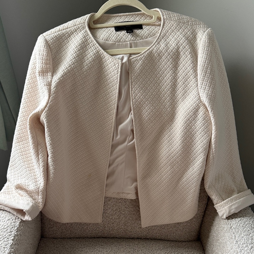 Ann Taylor Textured Cream Blazer
